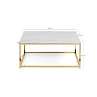 Julian Bowen Scala Couchtisch, Weißer Marmoreffekt Gold