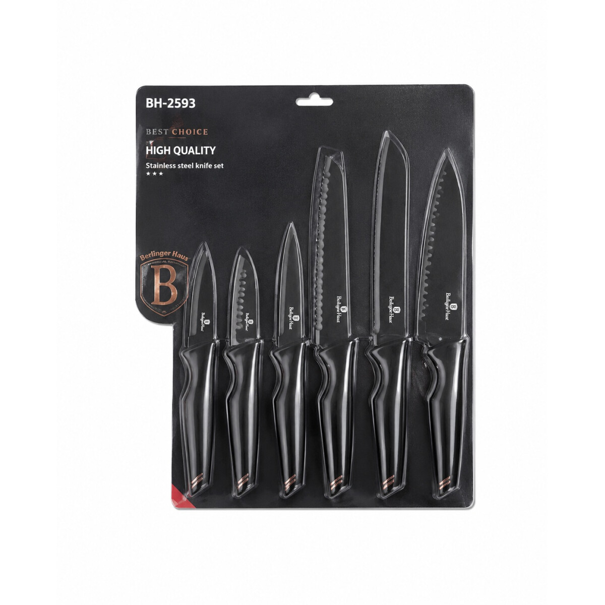 Berlinger Haus Messer Set 6-tlg Edelstahl Kochmesser Brotmes
