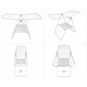 Honey-Can-Do DRY-01610 Flügelwäscheständer Metall 162,6 x 59,7 x 106,7 cm, weiß