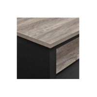 Ameriwood Home Carver Couchtisch mit offenem Stauraum, mattschwarzer Lackierung und Akzenten in Used-Optik mit Holzmaserung