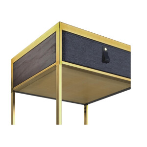 Zinus Ilsang Nachttisch mit Stoffschublade, Metallrahmen, 45 x 43 x 52 cm
