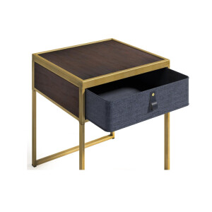 Zinus Ilsang Nachttisch mit Stoffschublade, Metallrahmen, 45 x 43 x 52 cm