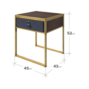 Zinus Ilsang Nachttisch mit Stoffschublade, Metallrahmen, 45 x 43 x 52 cm