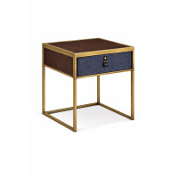 Zinus Ilsang Nachttisch mit Stoffschublade, Metallrahmen, 45 x 43 x 52 cm