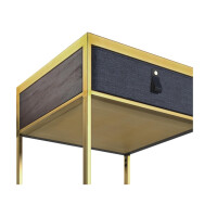 Zinus Ilsang Nachttisch mit Stoffschublade, Metallrahmen, 45 x 43 x 52 cm