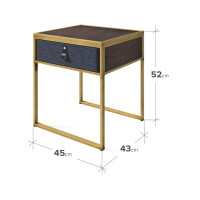 Zinus Ilsang Nachttisch mit Stoffschublade, Metallrahmen, 45 x 43 x 52 cm
