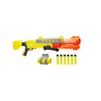 Nerf Fortnite Legendary TAC Blaster – Gelbes Leuchten – 6-Dart Megatrommel