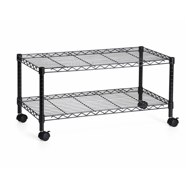 Honey Can Do Medienwagen Rollregal 2 Ebenen Stahl Schwarz TV Regal auf Rollen