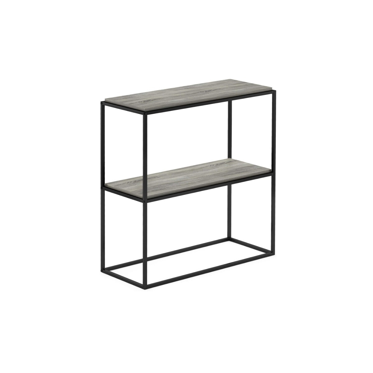 Regal 2 Etagen Breit Stapelbar Bücherregal Eiche Grau M