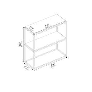 Regal 2 Etagen Breit Stapelbar Bücherregal Eiche Grau Metall Holz