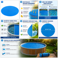 Bestway PE-Solarabdeckplane Ø 417 cm, blau – für 396/427 cm Frame & 457 cm Fast Set Pools