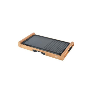 Melchioni Grill Elektrischer Grill, Bambus, Schwarz, Einheitsgröße