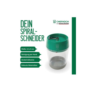 Chefkoch Fackelmann Spiralschneider aus ABS & Edelstahl – 13 x ø9 cm