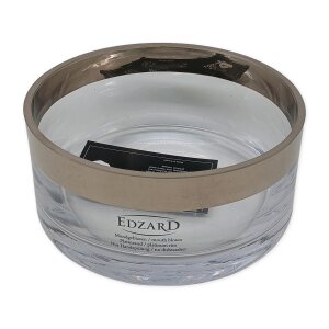 EDZARD Grit Dekoschale Ø 20 cm Kristallglas mit Platinrand mundgeblasen