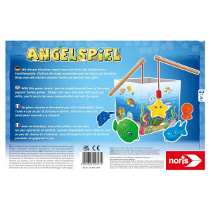 Noris 606041894 - Angelspiel - spannendes Kinderspiel mit bunten Kunststoff Fisch-Figuren und 2 Holz Angeln, ab 2 Jahren