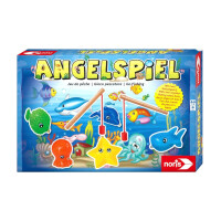 Noris 606041894 - Angelspiel - spannendes Kinderspiel mit bunten Kunststoff Fisch-Figuren und 2 Holz Angeln, ab 2 Jahren