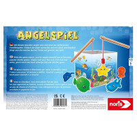Noris 606041894 - Angelspiel - spannendes Kinderspiel mit bunten Kunststoff Fisch-Figuren und 2 Holz Angeln, ab 2 Jahren