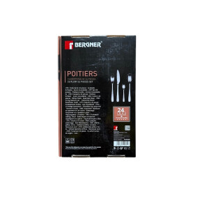 BERGNER Lisboa - 24-teiliges Besteckset - 6 Messer - 6 Gabeln - 6 Löffel - 6 Tafellöffel - Aus robustem Edelstahl - Matt polierte Oberfläche - Leicht zu reinigen