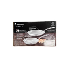 MasterPRO ARGENT 3 Bratpfannen Set 20 + 26 cm 3-Ply Edelstahl Keramik Induktion