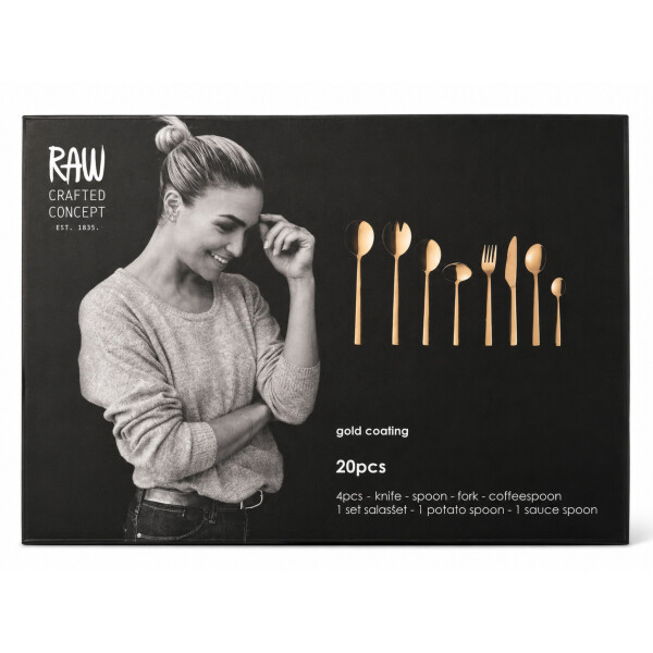 AIDA RAW Besteckset 20-teilig Gold Edelstahl Modern Spülmaschinenfest