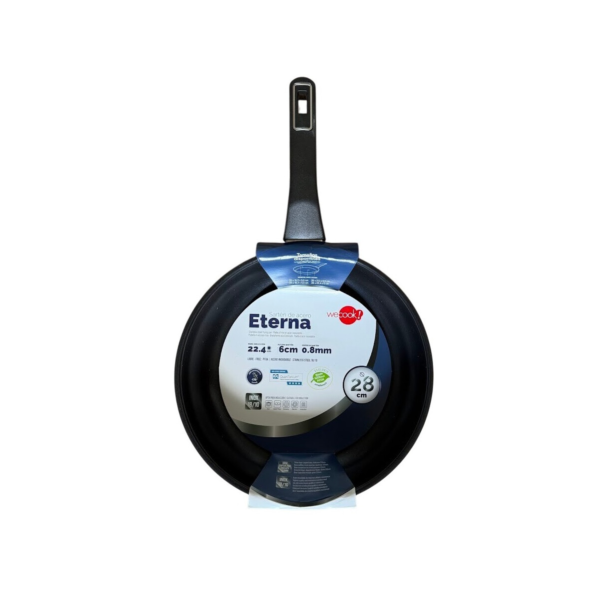 WECOOK! ETERNA Bratpfanne 28 cm Edelstahl 18/10 Induktion An