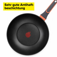 Tasty Antihaft-Wokpfanne mit Tasty Heat Flame, 28 cm – Aluminium, Geeignet für alle Herdarten inkl. Induktion, Antihaftbeschichtung – Designed in Germany