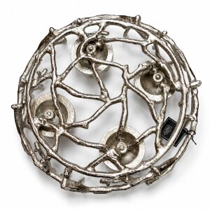 EDZARD Porus Adventskranz 30 cm Aluminium vernickelt Silber