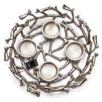 EDZARD Porus Adventskranz 30 cm Aluminium vernickelt Silber