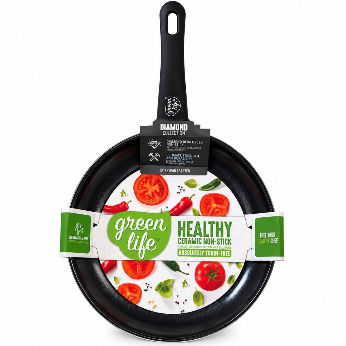 GreenLife Soft Grip Diamond Bratpfanne 26 cm Keramik Antihaf