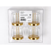 GLOREX Kerzenhalter mit Teelichtglas Gold 4 Stück zum Stecken