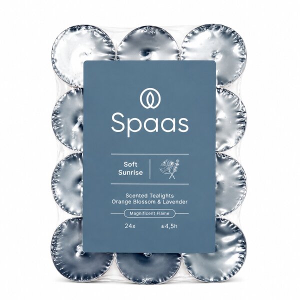 SPAAS Soft Sunrise Duft-Teelichter 24 Stück Lavendel & Orangenblüte