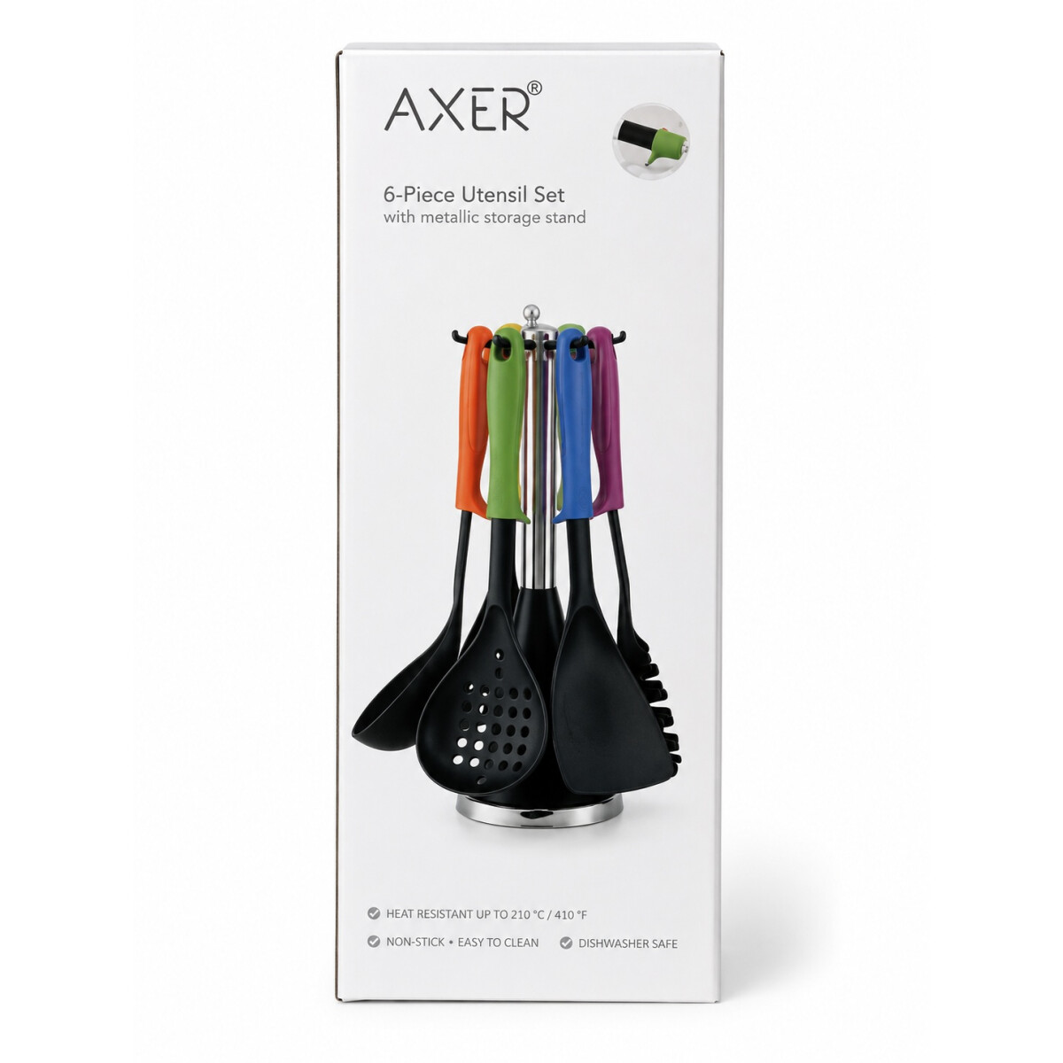 AXER Küchenhelfer-Set 6-teilig mit drehbarem Ständ