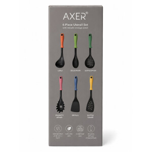 AXER Küchenhelfer-Set 6-teilig mit drehbarem Ständer Mehrfarbig