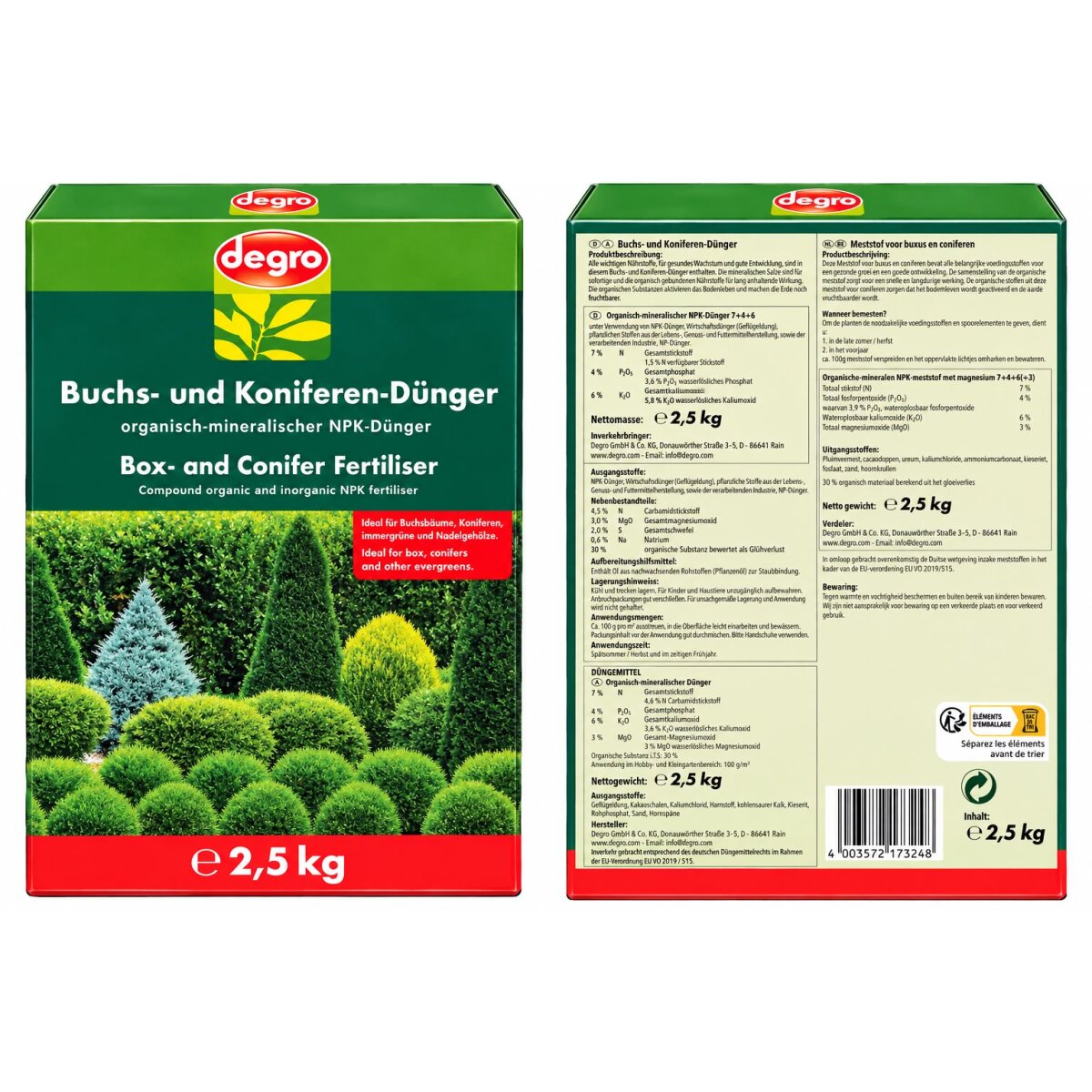 degro Buchs- & Koniferen-Dünger 2,5 kg NPK Speziald