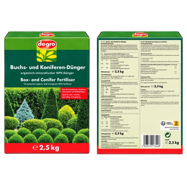 degro Buchs- & Koniferen-Dünger 2,5 kg NPK Spezialdünger