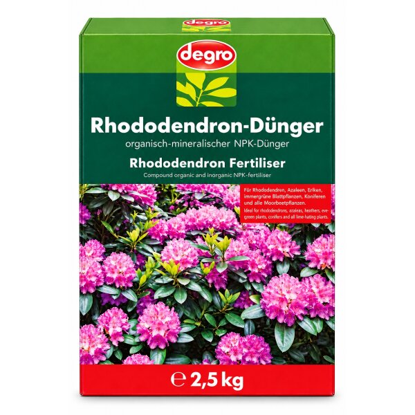 degro Rhododendron-Dünger 2,5 kg NPK 7-6-6 für Moorbeetpflanzen