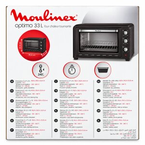 Moulinex Optimo OX464810 Minibackofen 33 l 1600 W Umluft Grill Schwarz