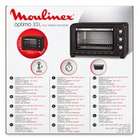 Moulinex Optimo OX464810 Minibackofen 33 l 1600 W Umluft Grill Schwarz