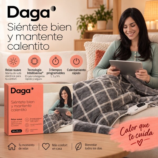 DAGA Relax Suave Heizdecke 150 x 95 cm 150 W mit 6 Wärmestufen
