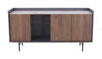 Sideboard, 150 x 45 x 78 cm, Nussbaum/Grau