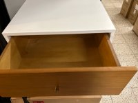 Schrank mit 1 Schublade, 50 x 41,5 x 58,5 cm, Weiß und Braun