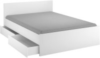 Bett, 160 x 200 cm, mit Schubladen, Weiß