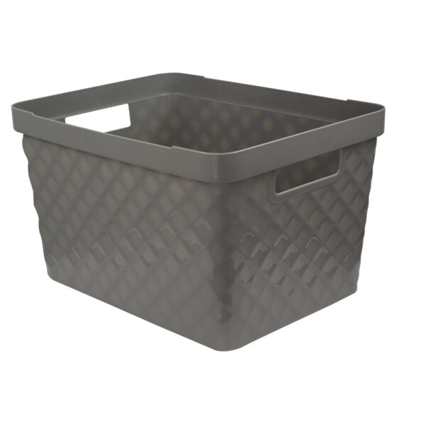 Ordinett Kubica Aufbewahrungsbox 17,5 l Polypropylen Dunkelgrau Medium