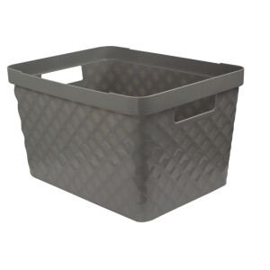 Ordinett Kubica Aufbewahrungsbox 17,5 l Polypropylen Dunkelgrau Medium