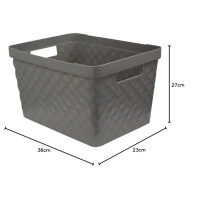 Ordinett Kubica Aufbewahrungsbox 17,5 l Polypropylen Dunkelgrau Medium