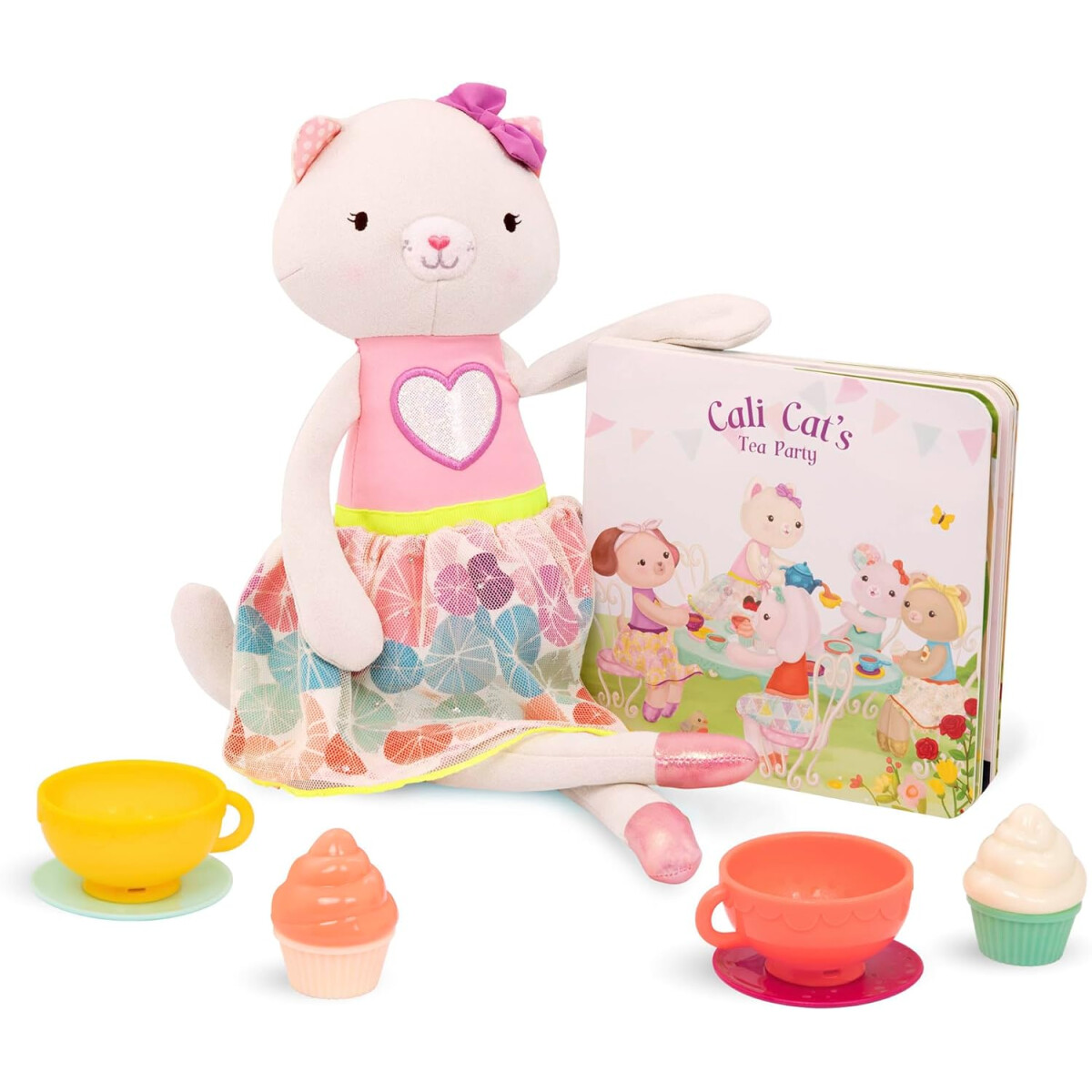 Teeservice Set mit Kuscheltier Katze – Spielzeug Essen