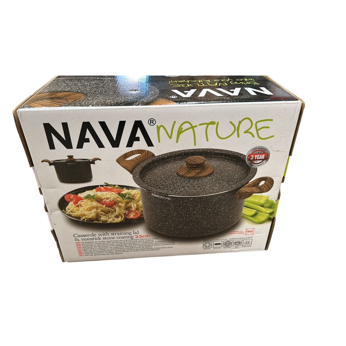 NAVA Nature Kochtopf 5 L Ø 22 cm mit Abgießdeck