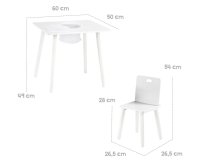 Kindertisch weiß mit 2 Stühlen