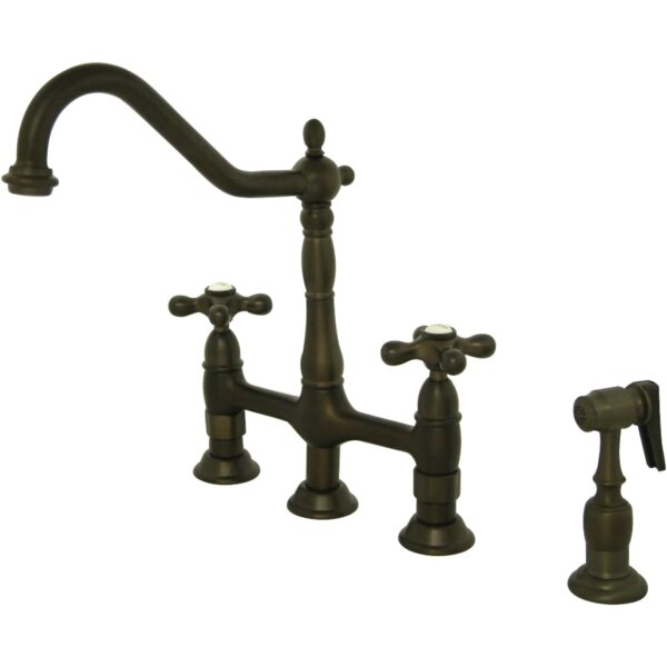 Kingston Brass KS1275AXBS Heritage 20,32 cm Küchenarmatur mit Messing-Sprühgerät, Öl bestrichene Bronze