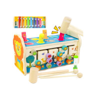 Symiu Baby Spielzeug ab 1 Jahr Kinderspielzeug Motorikwürfel Holzspielzeug Hammerspiel 3 IN 1 Kinder Spielzeug Xylophon Labyrinth Musikinstrumente Geschenk für Kinder Ab 1 2 3 Jahre Junge Mädchen
